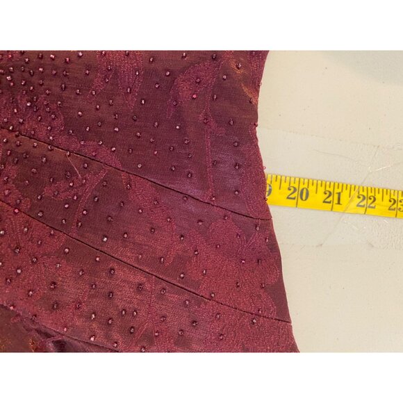 Cachet 2-Piece Formal Maci Dress Set & Jacket Beaded Size 12 Burgundy - Picture 12 of 13